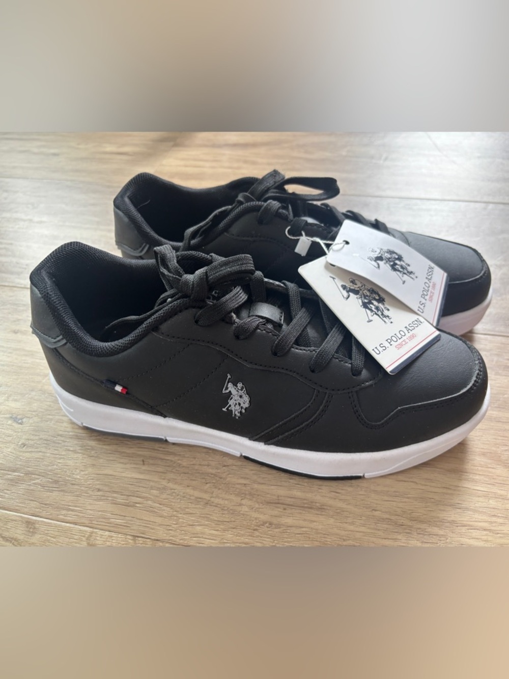 U.S. Polo Assn. Black Sneakers with White Sole